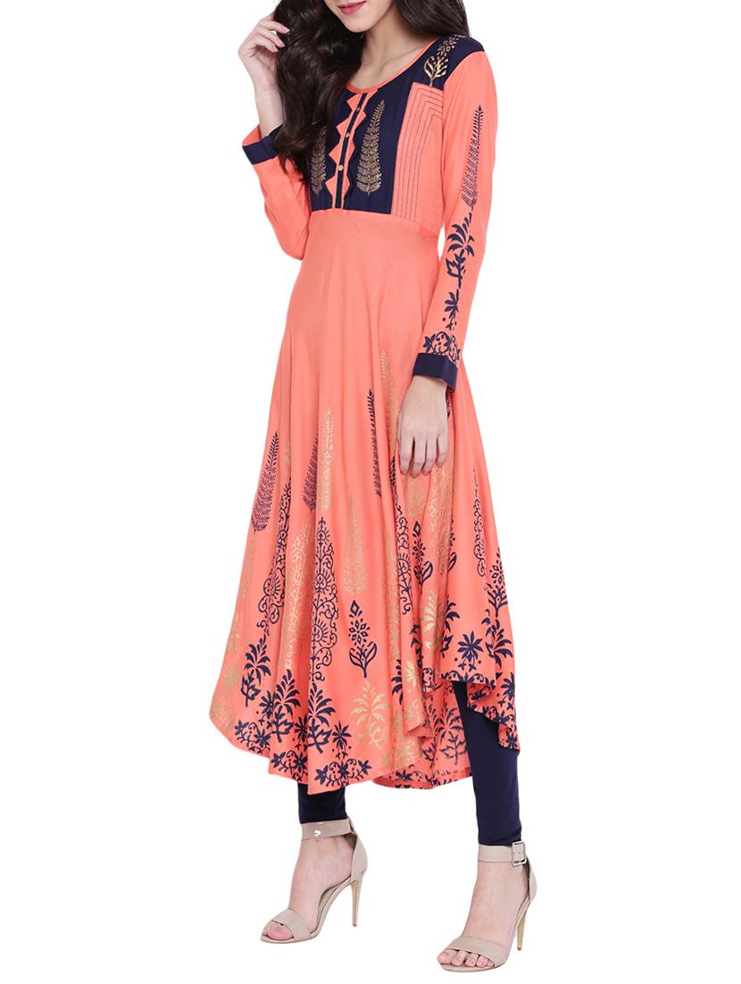 high low printed kurta - 15803240 - Zoom Image - 2