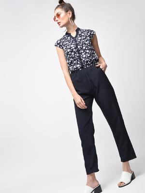 button detail floral jumpsuit - 15803784 - Standard Image - 2