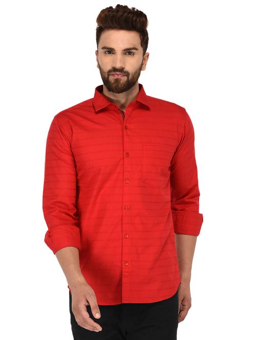 red solid casual shirt - 15804295 - Standard Image - 1