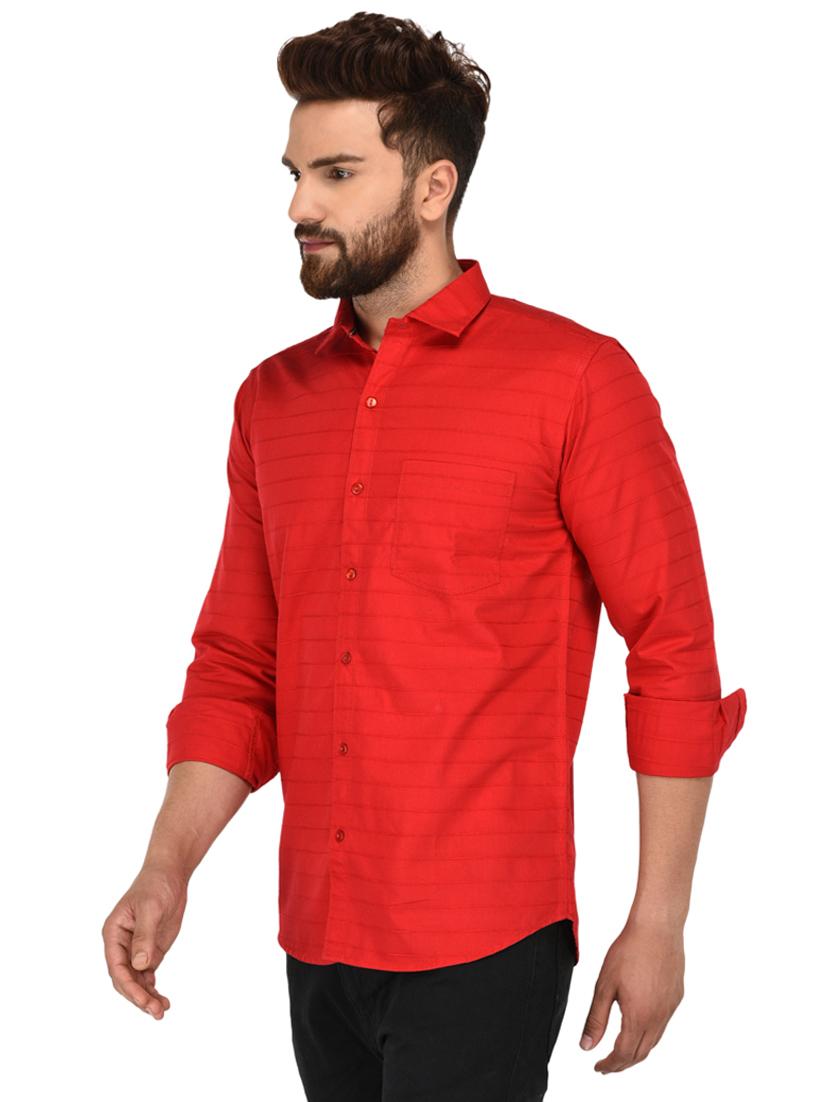 red solid casual shirt - 15804295 - Zoom Image - 2