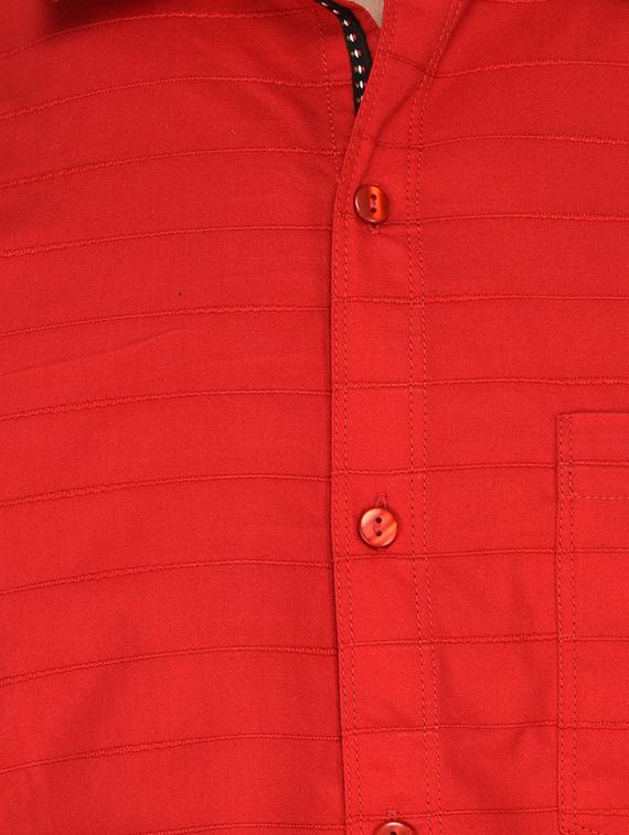 red solid casual shirt - 15804295 - Zoom Image - 5