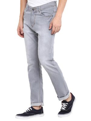 grey cotton washed jeans - 15804851 - Standard Image - 2