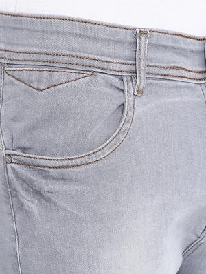 grey cotton washed jeans - 15804851 - Standard Image - 5