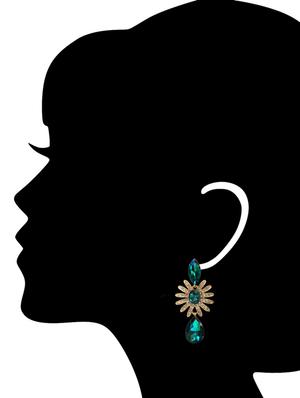 green metal drop earrings - 15805549 - Standard Image - 2