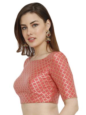 Self-design brocade blouse - 15805810 - Standard Image - 2