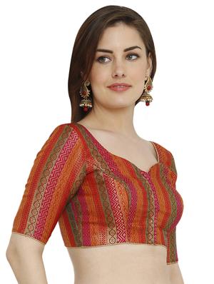 Self-design brocade blouse - 15805813 - Standard Image - 2