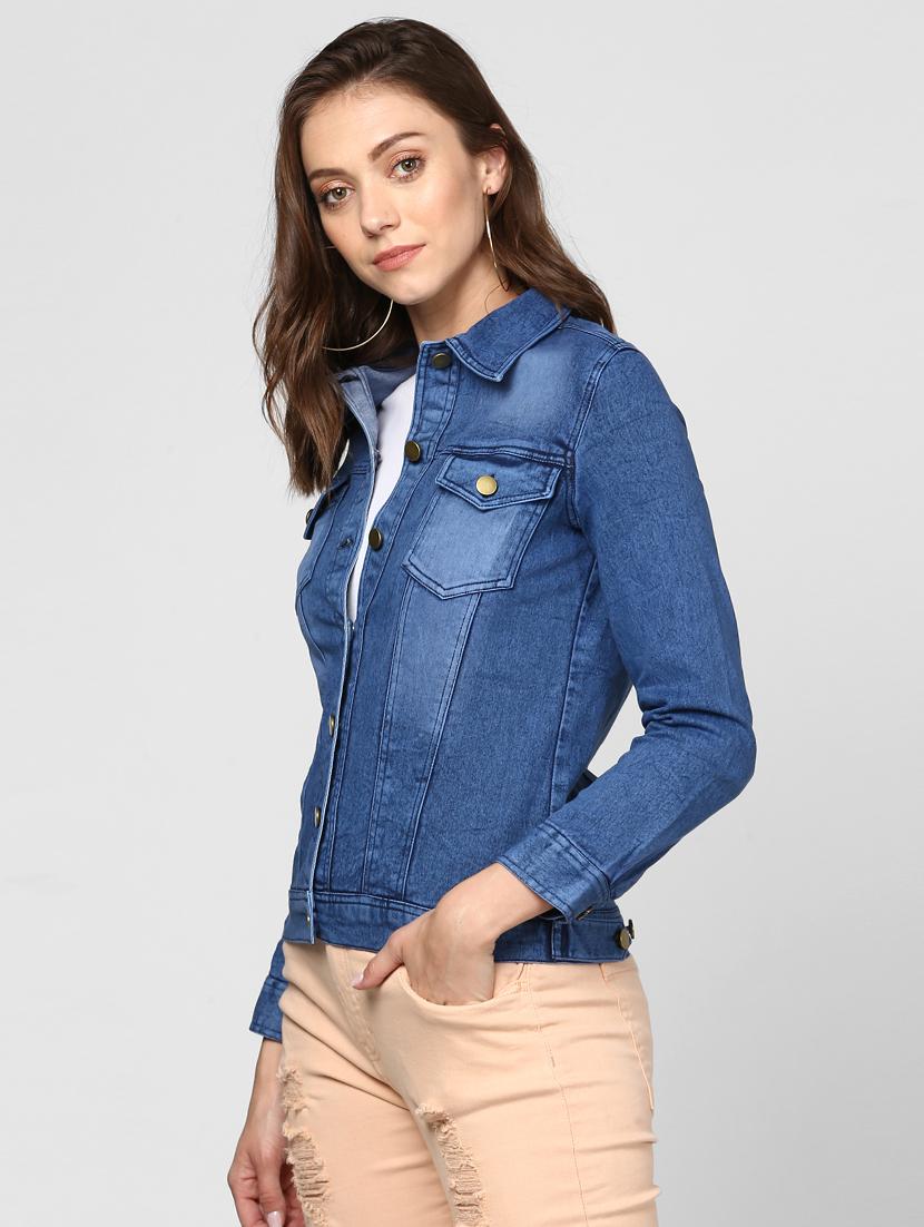 pocket detail button up denim jacket - 15806223 - Zoom Image - 2