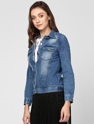 pocket detail button up denim jacket - 15806224 - Standard Image - 2