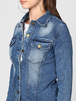 pocket detail button up denim jacket - 15806224 - Standard Image - 5
