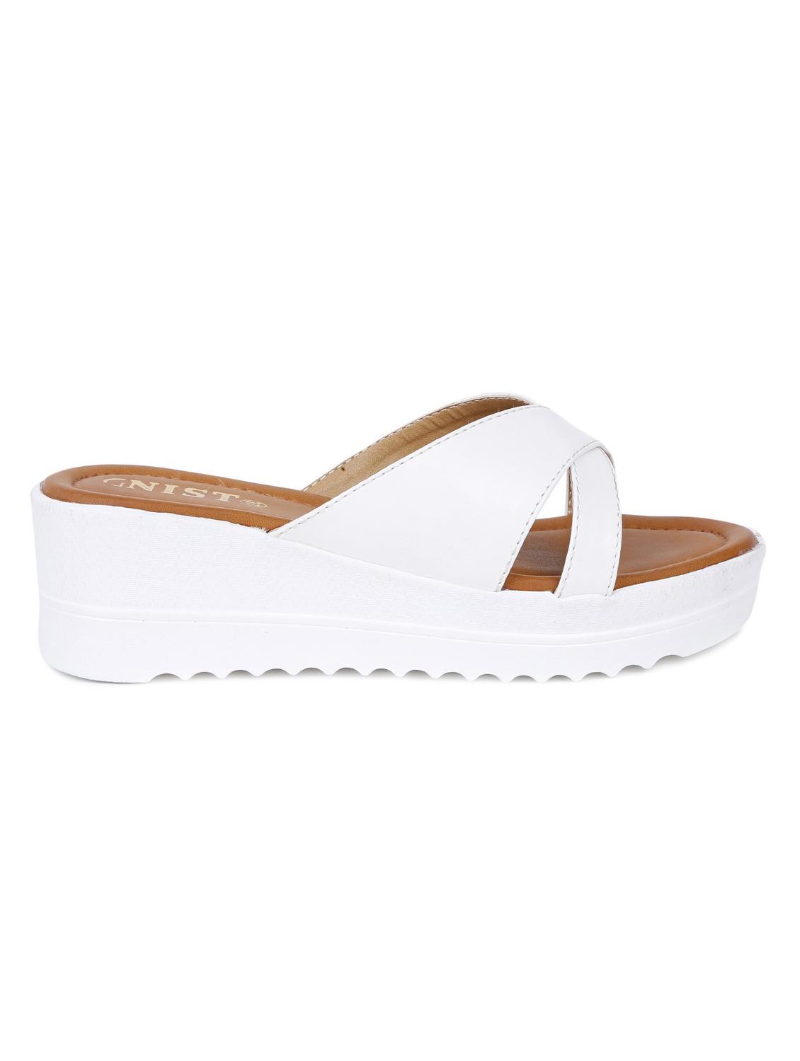 white slip on wedges - 15806699 - Zoom Image - 2