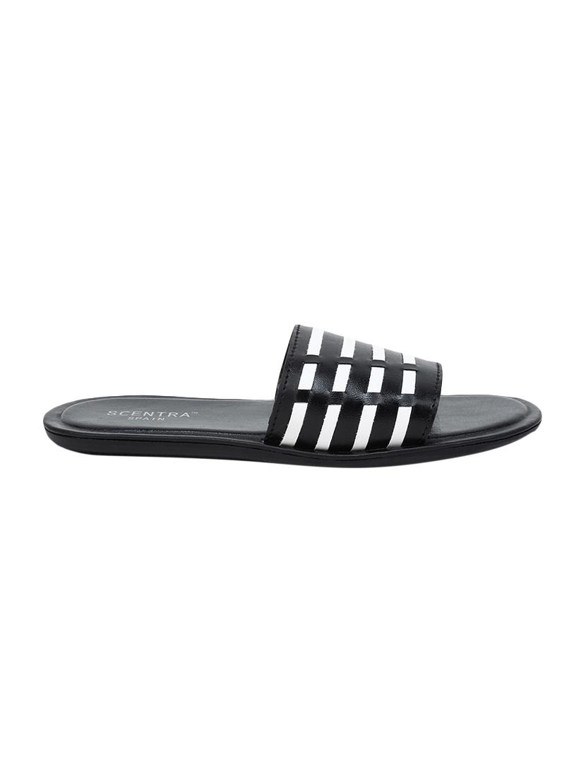 black leatherette flip flops - 15807301 - Zoom Image - 2