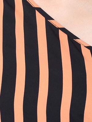 single shoulder tie-knot striped top - 15807360 - Standard Image - 5