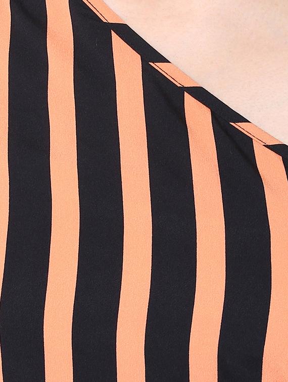 single shoulder tie-knot striped top - 15807360 - Zoom Image - 5
