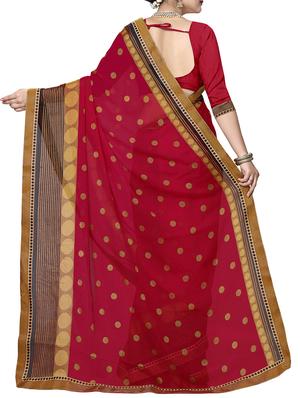 ethnic motif printed self design saree with blouse - 15809315 - Standard Image - 2