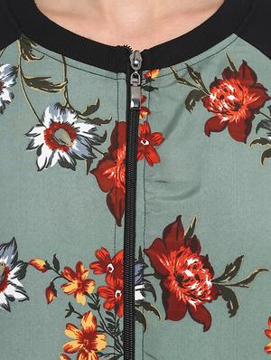 floral sage bomber jacket - 15809475 - Standard Image - 5