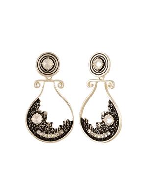 silver metal drop earring - 15810166 - Standard Image - 2