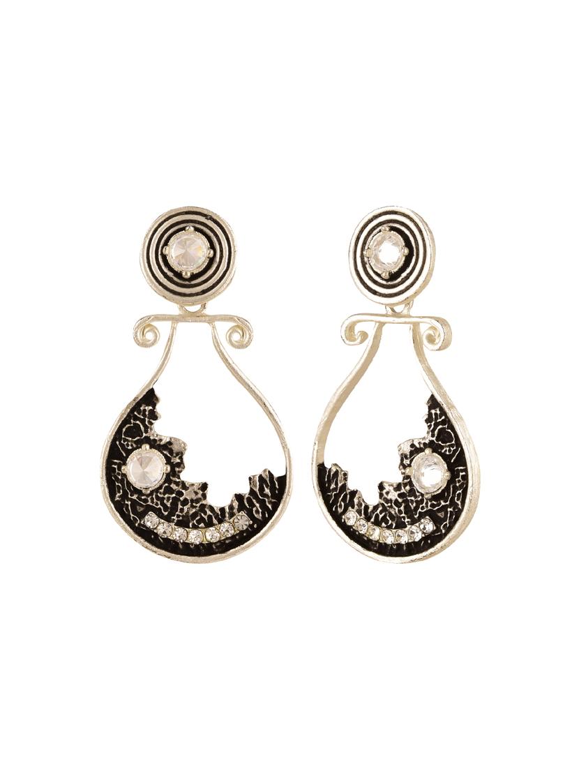 silver metal drop earring - 15810166 - Zoom Image - 2