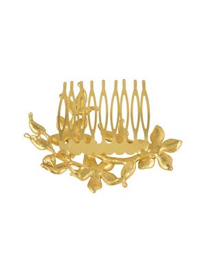 parijaat stylish gold plated bridal crystal pearl hair clip pin jewellery wedding accessories - 15810236 - Standard Image - 2