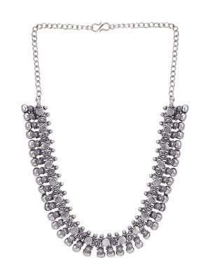 silver metal choker necklace - 15810328 - Standard Image - 2