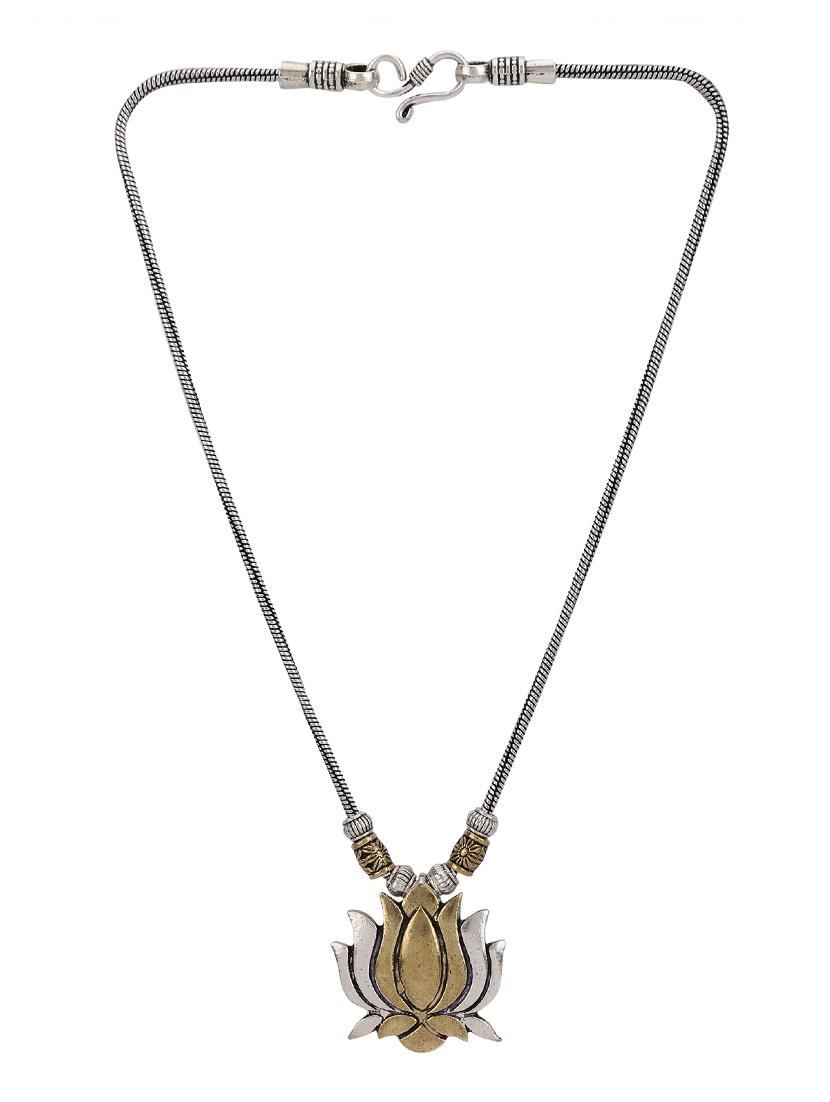 silver metal chain necklace - 15810330 - Zoom Image - 2