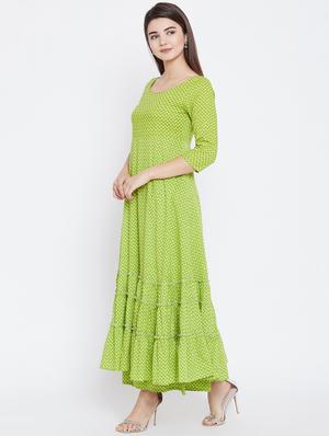 printed tiered kurta with palazzo set - 15811549 - Standard Image - 2