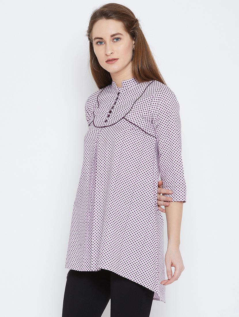 piping detail high low tunic - 15814355 - Zoom Image - 2