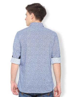 blue printed casual shirt - 15814521 - Standard Image - 2