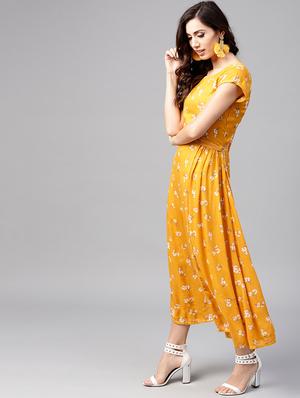 floral side tab detail maxi dress - 15814667 - Standard Image - 2