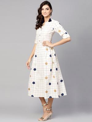 geometric print a-line dress - 15814670 - Standard Image - 2