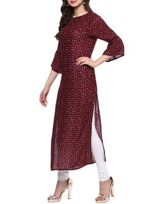 Printed straight kurta - 15814802 - Standard Image - 2
