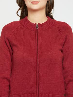 Raglan sleeved maroon pullover - 15814961 - Standard Image - 5