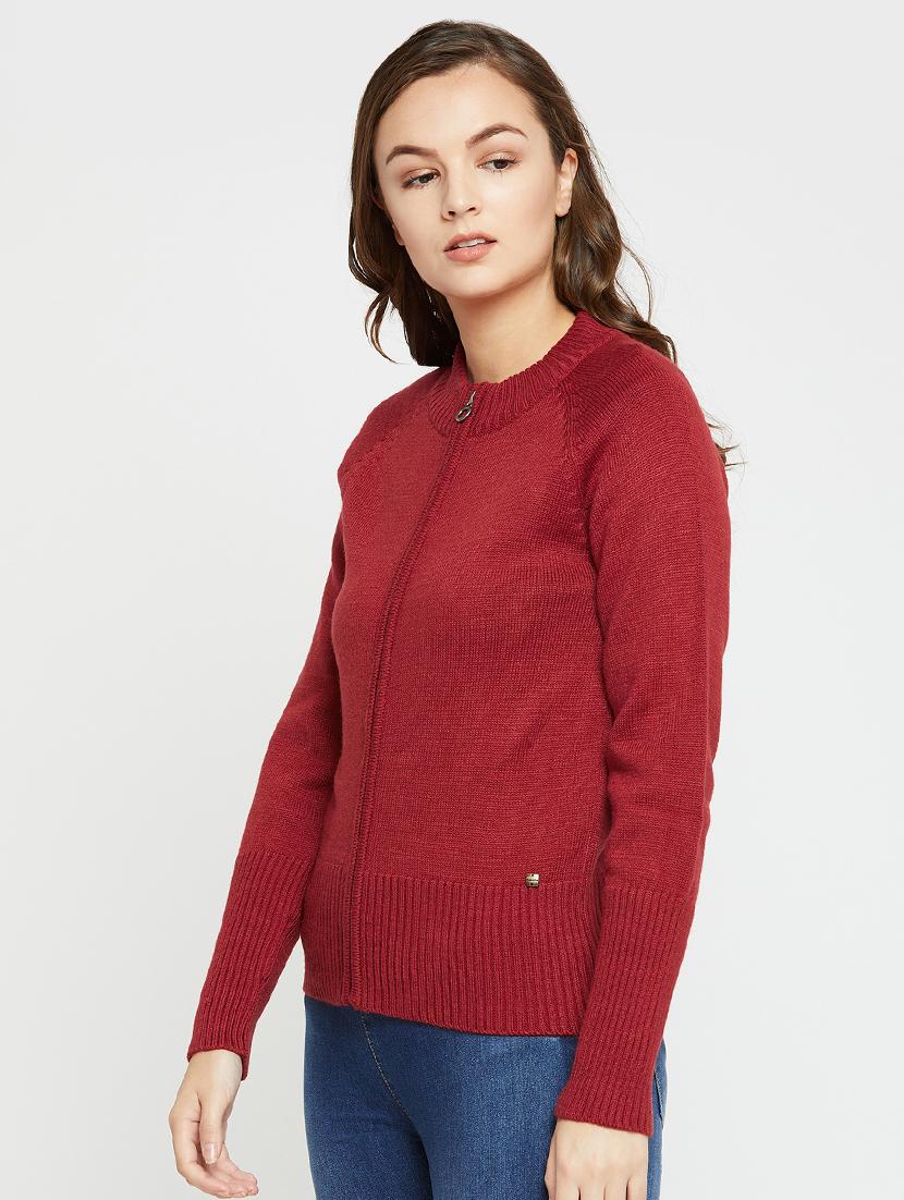 Raglan sleeved maroon pullover - 15814961 - Zoom Image - 2