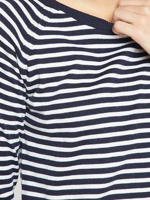 Navy striped knitted pullover - 15814972 - Standard Image - 5