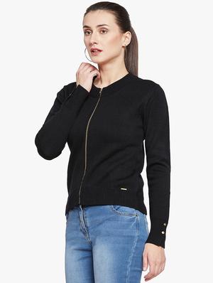 Ribbed zip up detail pullover - 15814978 - Standard Image - 2