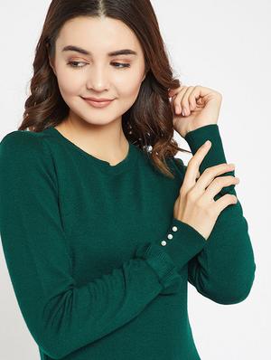 Pearl embellished frill sleeved pullover - 15814990 - Standard Image - 5