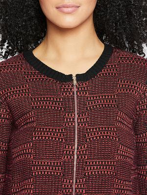 Geometric pattern zip up pullover - 15814999 - Standard Image - 5
