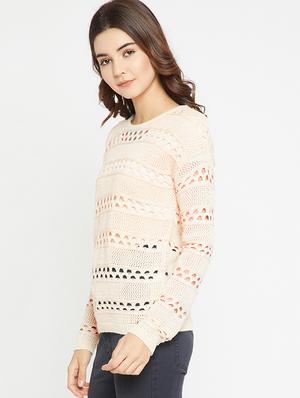 Chunky pointelle knit pullover - 15815015 - Standard Image - 2