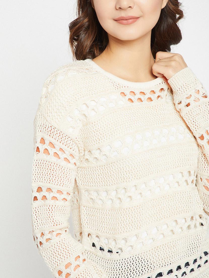 Chunky pointelle knit pullover - 15815015 - Zoom Image - 5