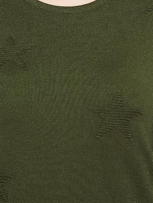 Olive embroidered star pullover - 15815018 - Standard Image - 5