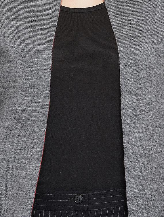 Striped pocket long shrug - 15815025 - Zoom Image - 5