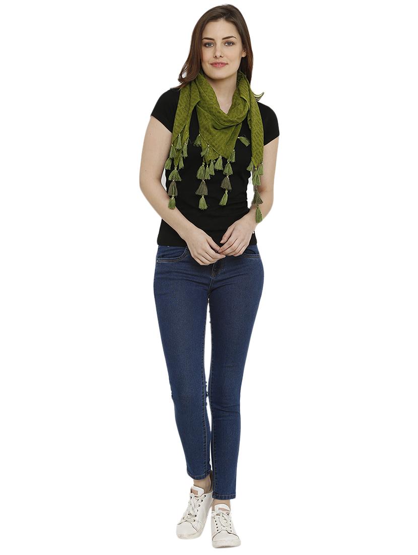 green cotton stole - 15815177 - Zoom Image - 2