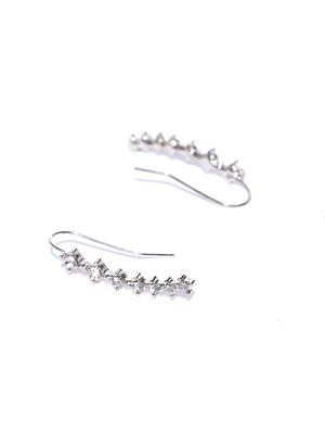 silver plated drop earring - 15815273 - Standard Image - 2