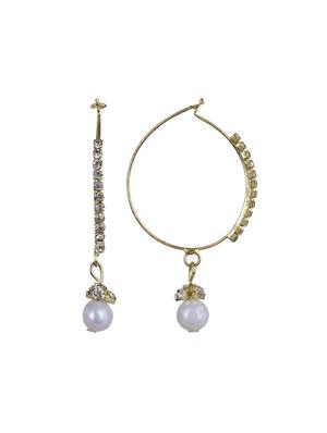 white gold plated hoop earring - 15815299 - Standard Image - 2