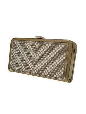 gold metal box clutch - 15815550 - Standard Image - 5