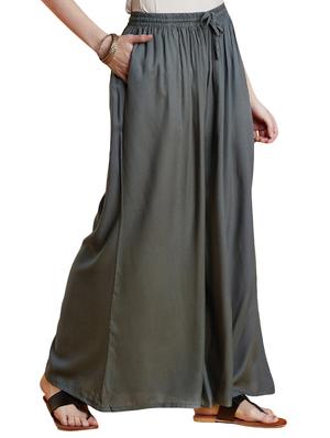 drawstring waist flared palazzo - 15815585 - Standard Image - 2