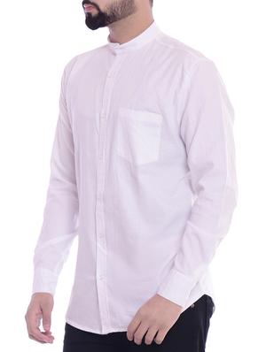 white solid casual shirt - 15815689 - Standard Image - 2
