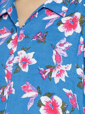 button detail floral a-line dress - 15816260 - Standard Image - 5