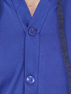 blue hooded button t-shirt - 15816387 - Standard Image - 5