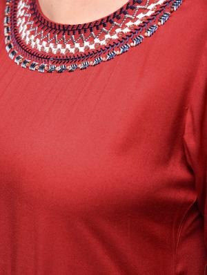 Embroidered high-low kurta with salwar set - 15817022 - Standard Image - 5