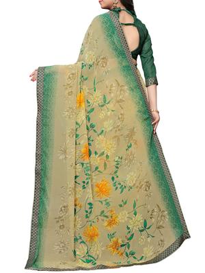 printed cotton silk saree with blouse - 15817080 - Standard Image - 2